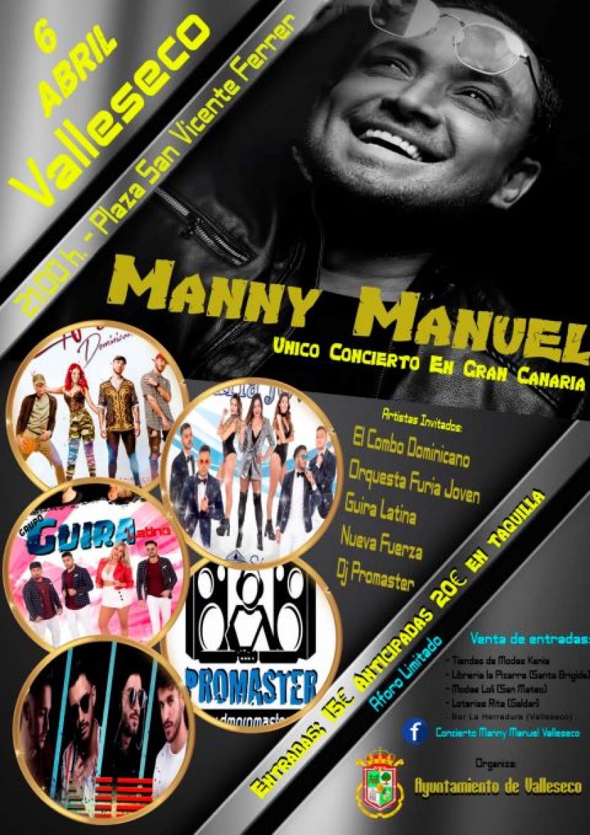 Manny Manuel pondr&aacute; a bailar a Gran Canaria en el concierto de Valleseco
