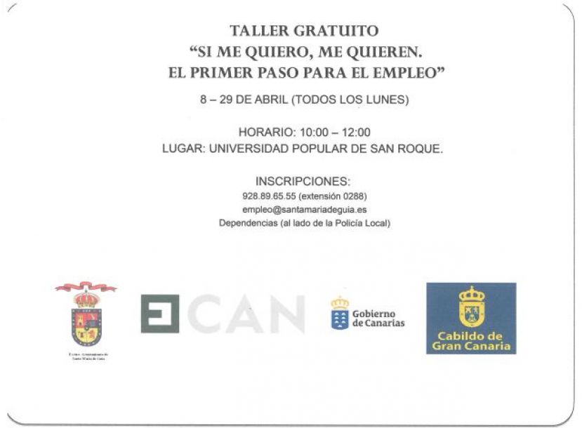 Guía: Taller ‘Si me quiero me quieren. El primer paso para el empleo’