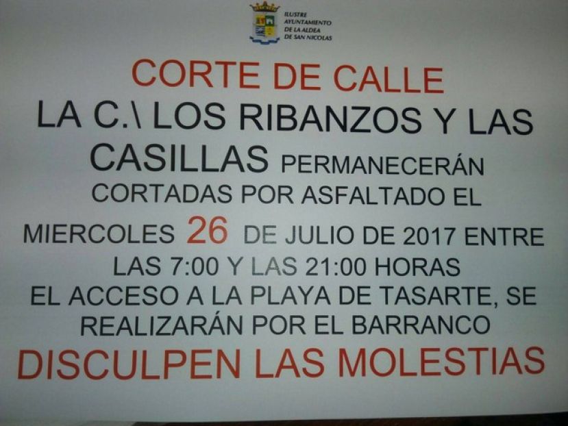 La Aldea: Reasfalto de la carretera que da acceso hasta la Playa de Tasarte