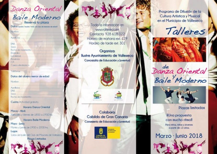 Valleseco ofrece talleres de Danza Oriental y Baile Moderno