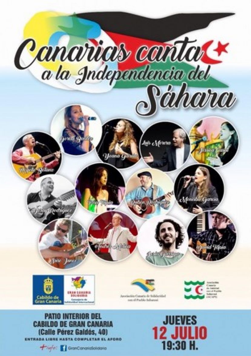 Luis Morera y Rogelio Botanz, entre los trece artistas que cantar&aacute;n al Pueblo Saharaui el jueves en el Patio del Cabildo