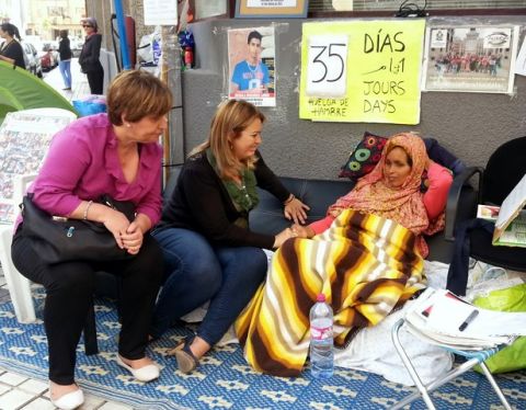 La alcaldesa de Teror, Isabel Guerra, visit&oacute; esta ma&ntilde;ana a Tekbar Haddi