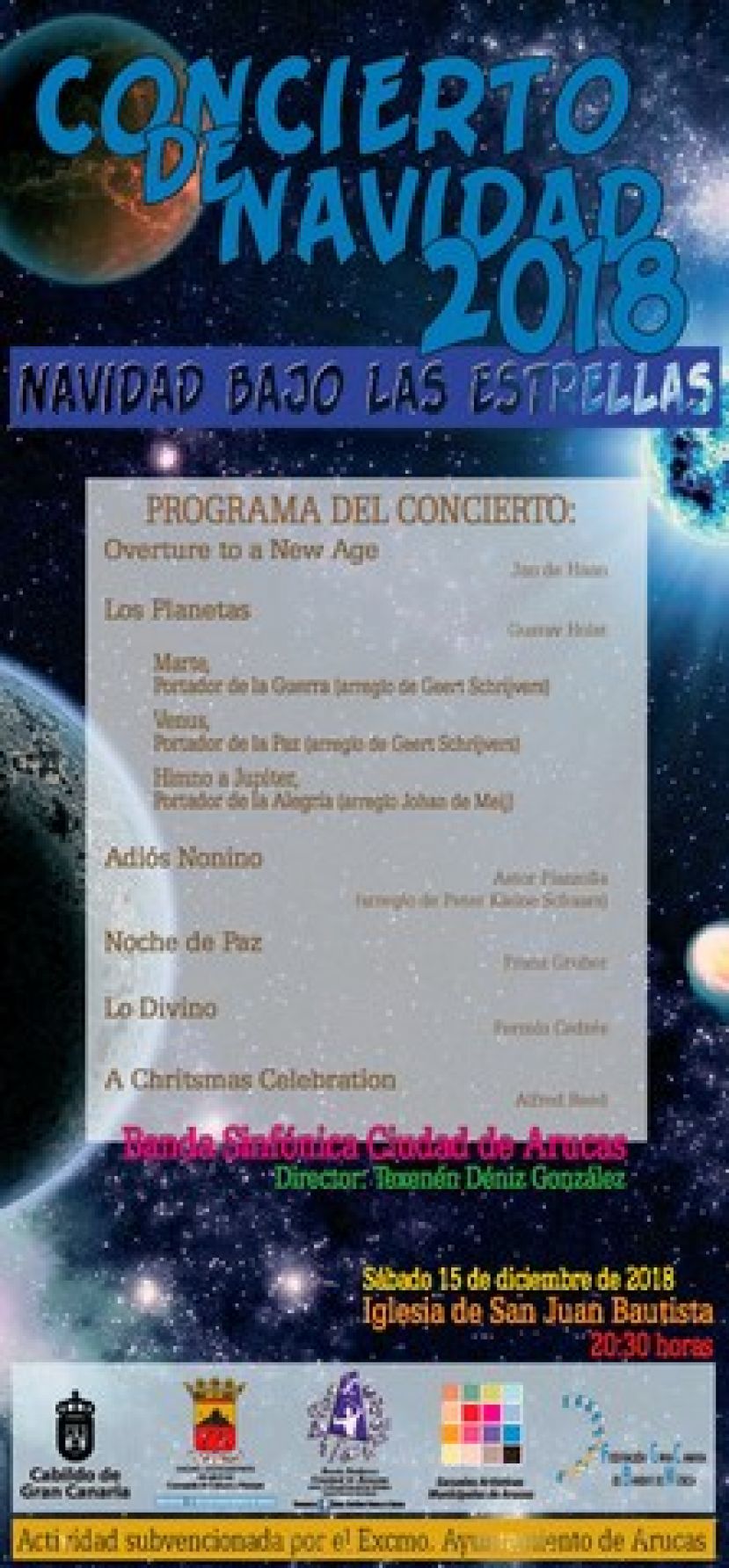 La Banda Sinf&oacute;nica Ciudad de Arucas ofrece su Concierto de Navidad 2018