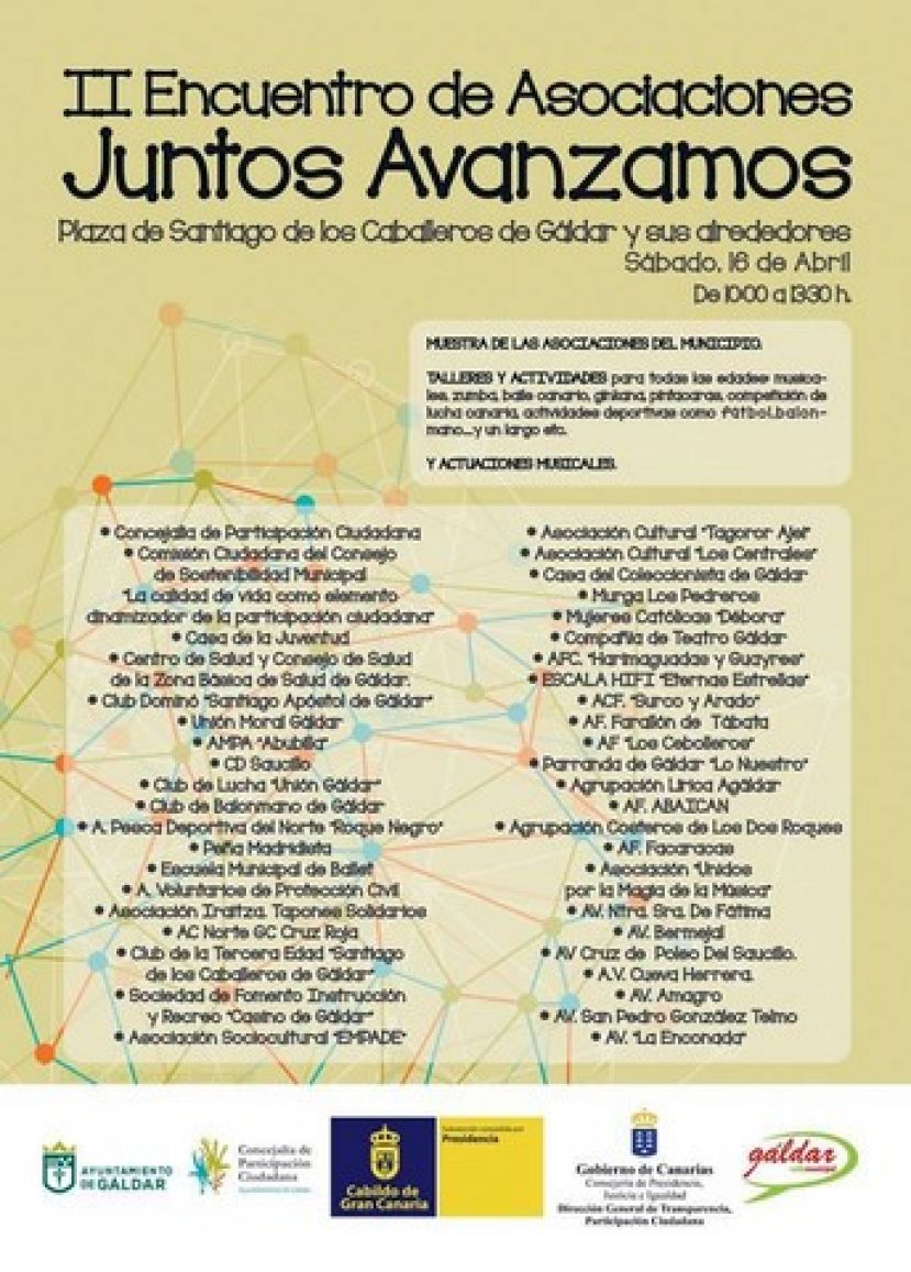 Gáldar: II Encuentro de Asociaciones “Juntos Avanzamos”, este sábado,
