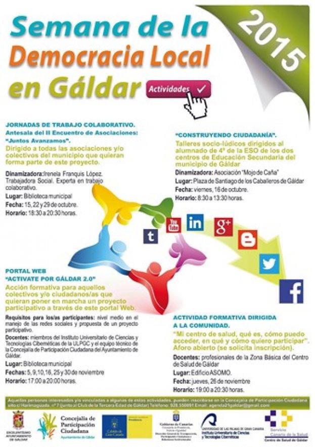 G&aacute;ldar: Programa de la Semana de la Democracia Local en G&aacute;ldar 2015