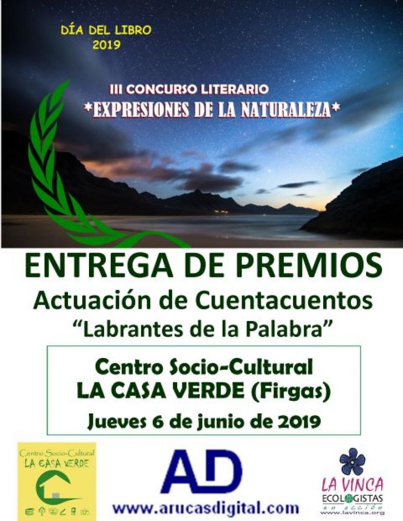 Firgas: Entrega de premios del III Concurso Literario &ldquo;Expresiones de la Naturaleza&rdquo;