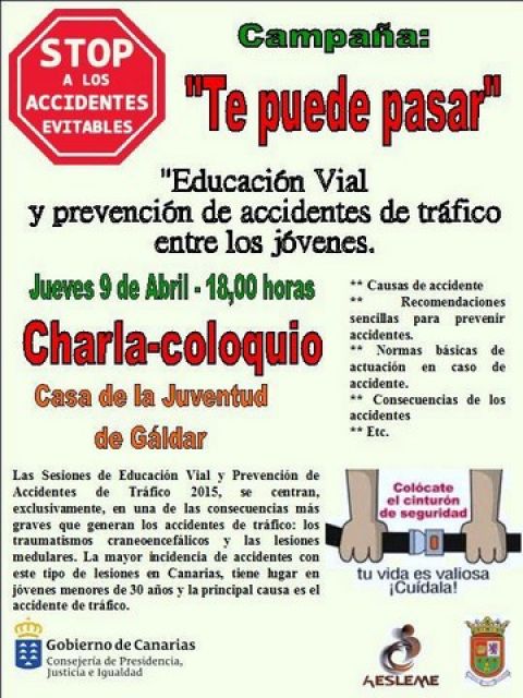 Gáldar: Charla sobre “Educación Vial y Prevención de Accidentes de Tráfico entre la Juventud”
