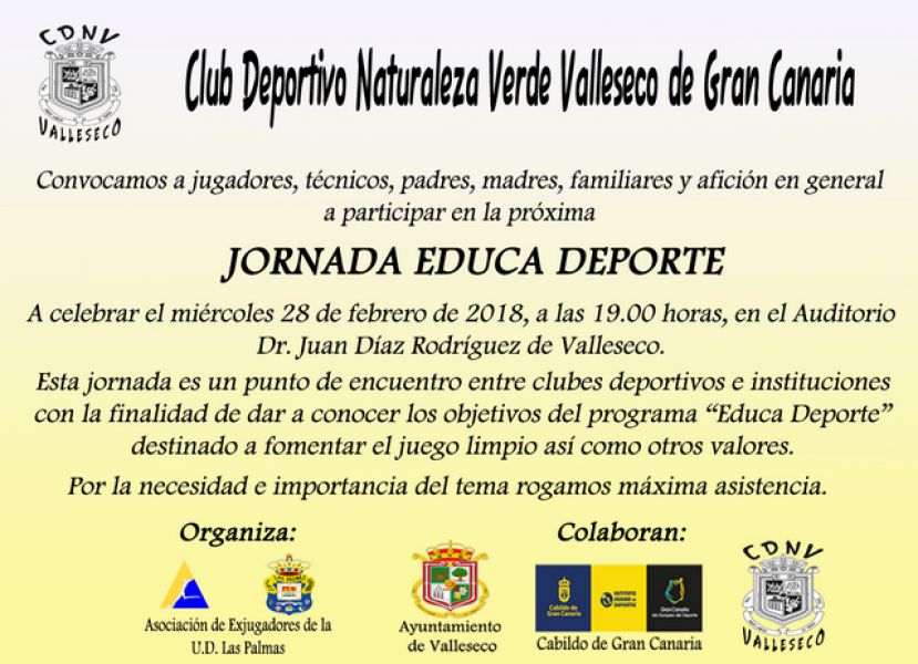 Valleseco acoge el ciclo Educa Deportes de los exjugadores de la UD Las Palmas