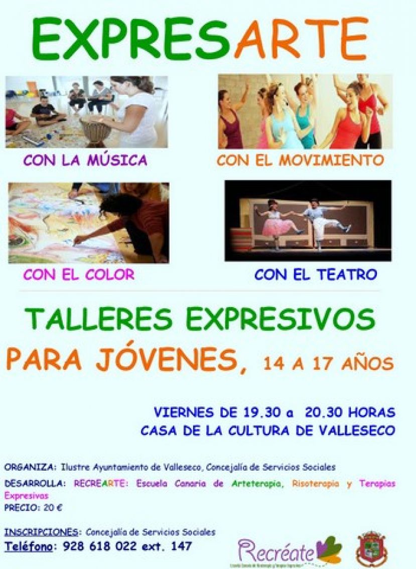 Talleres expresivos para jóvenes en Valleseco “Expresarte”