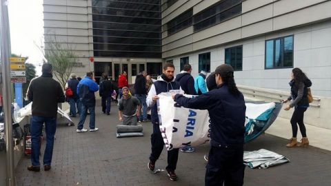 Recogida temporal del campamento de mantenimiento del hospital Negrín