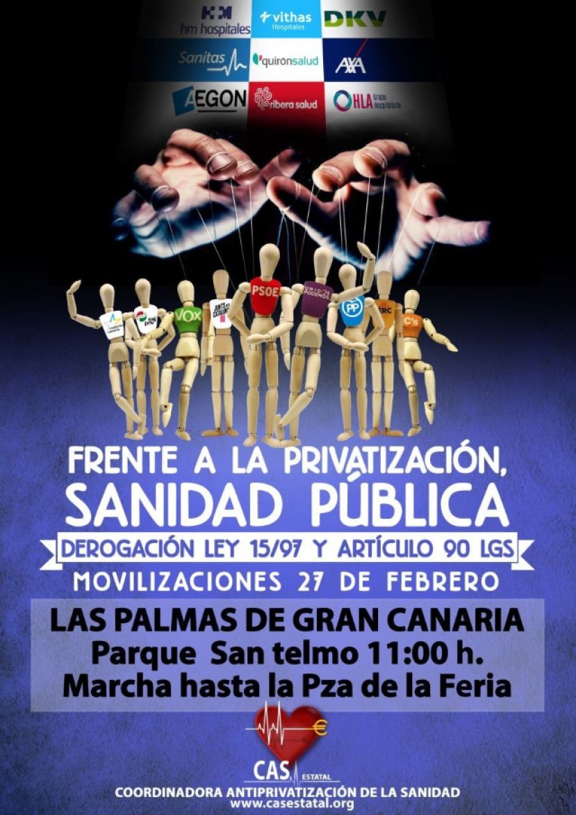 El sábado 27, Jornada de Reivindicación por una Sanidad Pública, Universal y de Calidad