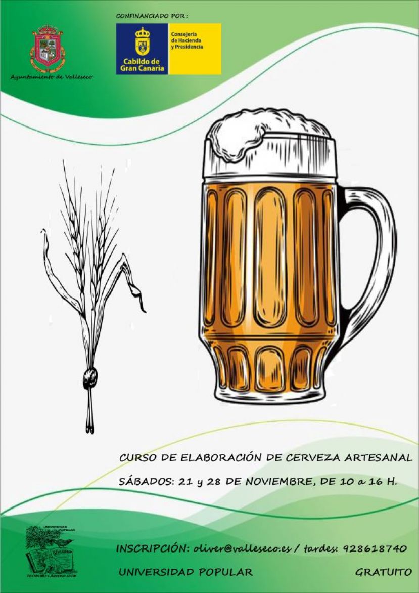 El Ayuntamiento de Valleseco organiza un curso de elaboración de cerveza artesanal