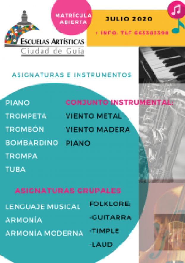 Las Escuelas Art&iacute;sticas Ciudad de Gu&iacute;a ofrecen clases en todo el mes de julio