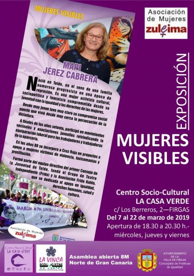 Firgas: Exposici&oacute;n &ldquo;Mujeres Visibles&rdquo;, en La Casa Verde, este jueves 7 de marzo