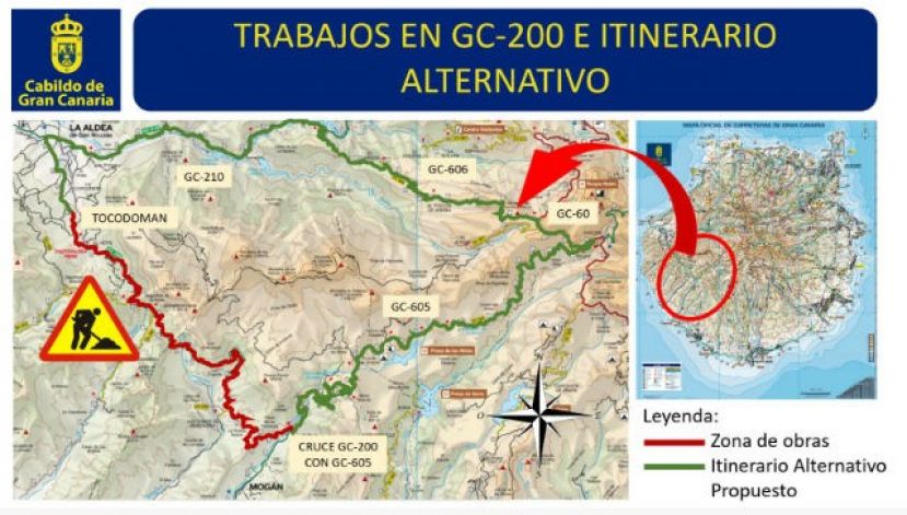 El Cabildo inicia el reasfaltado de la carretera de Mog&aacute;n a La Aldea