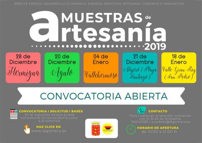 La Gomera: El Cabildo abre el plazo para participar en las muestras de artesan&iacute;a