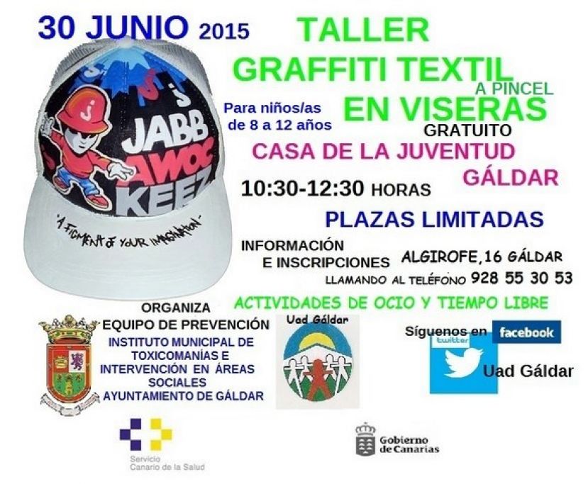Gáldar: Taller de &quot;Graffiti Textil a Pincel en Viseras” en la Casa de la Juventud