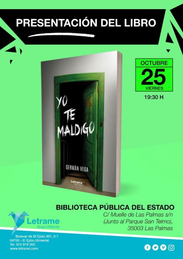 El viernes 25, el escritor Germ&aacute;n Vega presenta su tercera novela, 'Yo te maldigo'