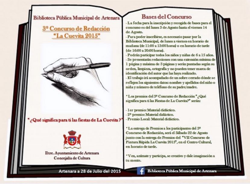 Artenara: 3º Concurso de Redacción “Qué significa para ti Las Fiestas de La Cuevita”