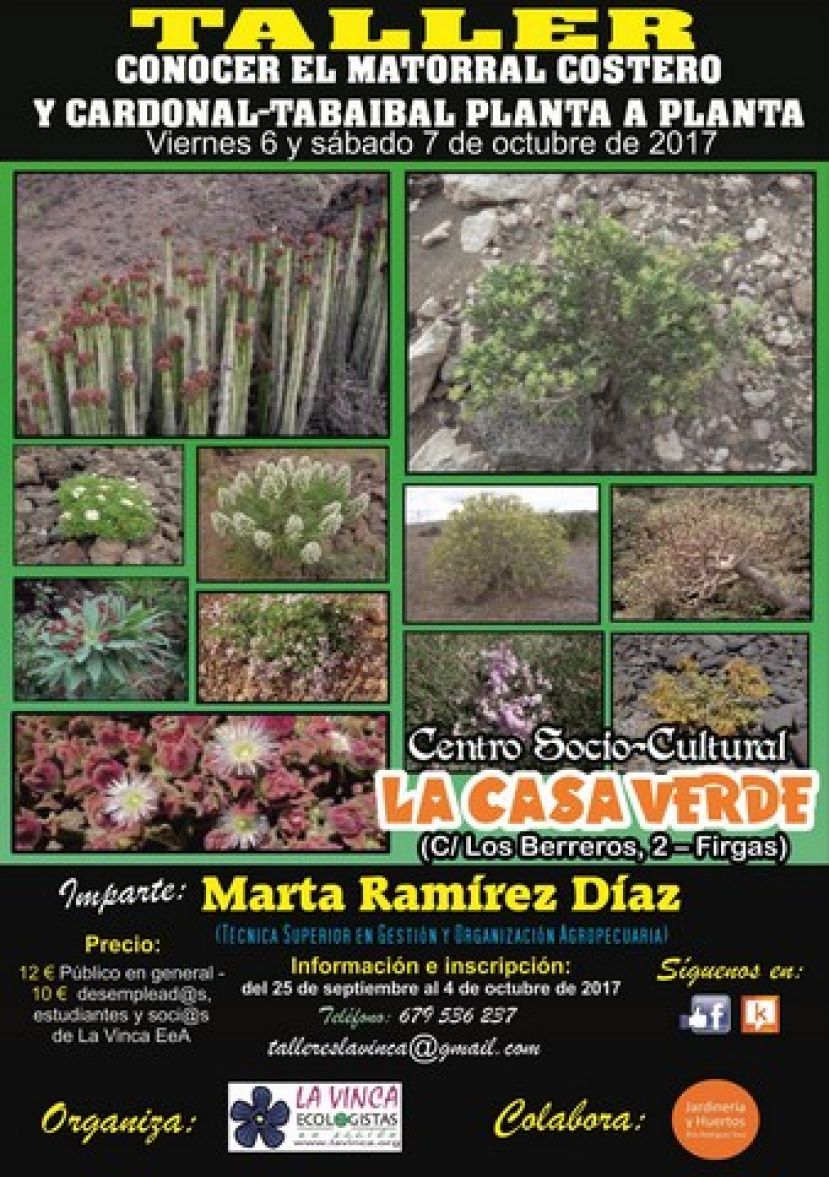 Firgas: Taller “Conocer el Matorral Costero y Cardonal-Tabaibal: planta a planta”