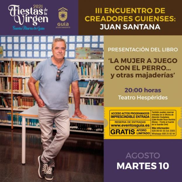 El escritor Juan Santana Díaz, protagonista en el III Encuentro de Creadores Guienses