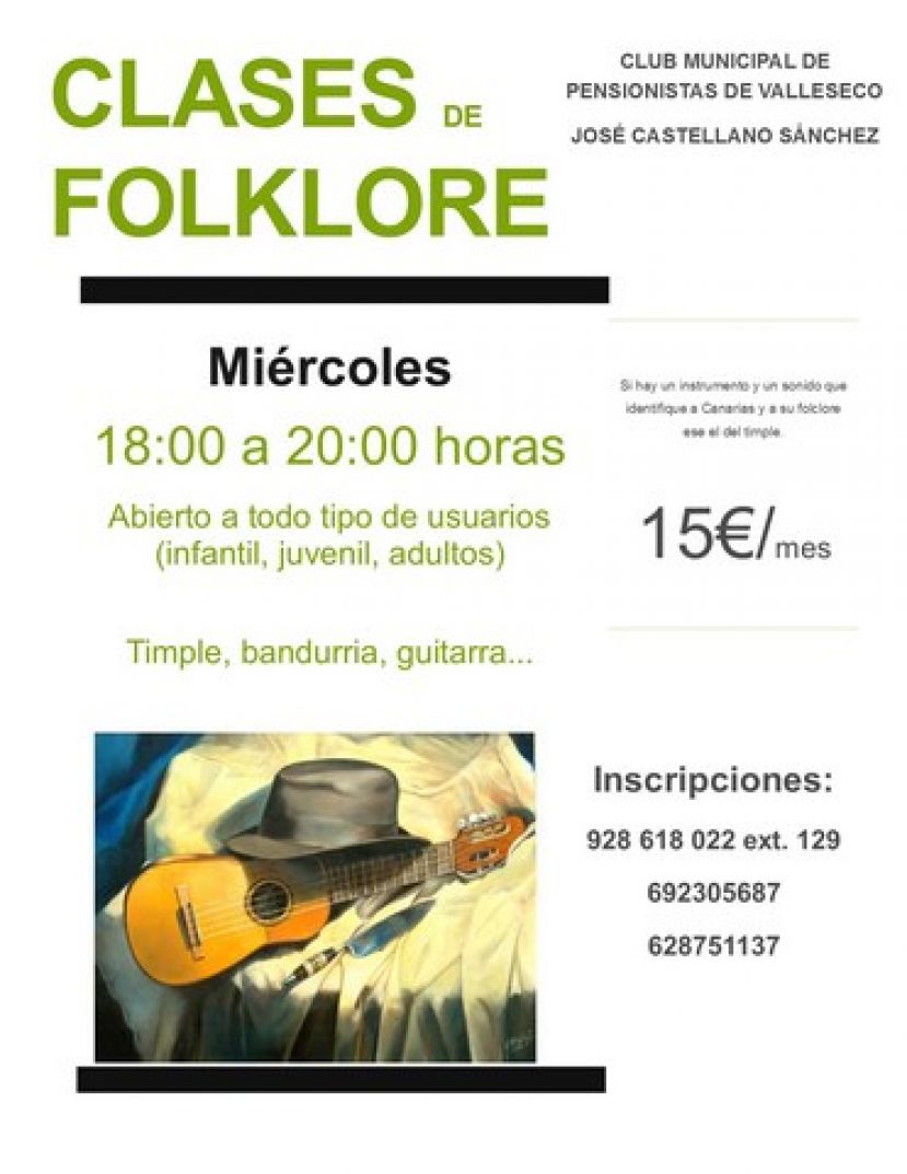 Comienza en Valleseco clases de folklore en el Club de Pensionistas