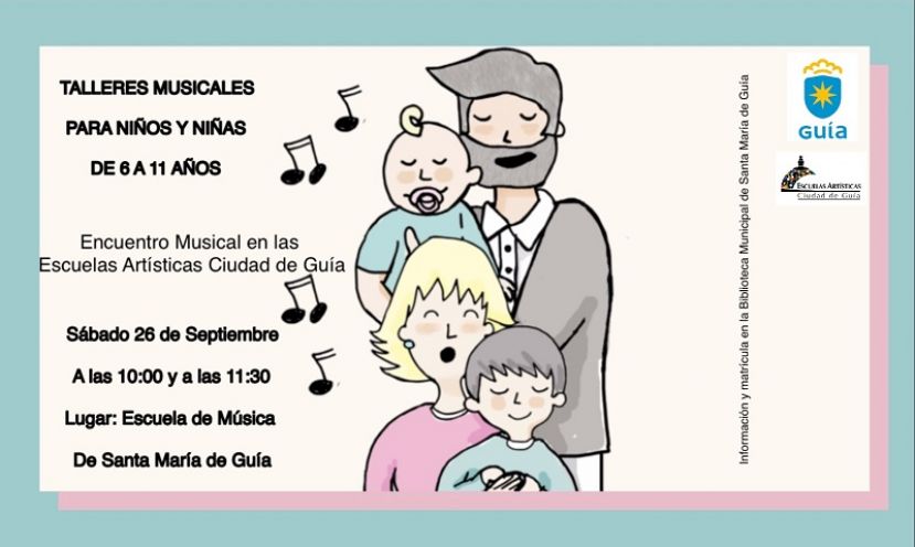 El Ayuntamiento de Gu&iacute;a ofrece este s&aacute;bado talleres musicales gratuitos para ni&ntilde;os