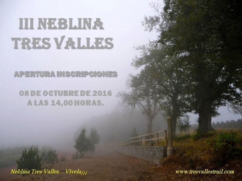 III Neblina Tres Valles abre este sábado 8 de octubre las inscripciones