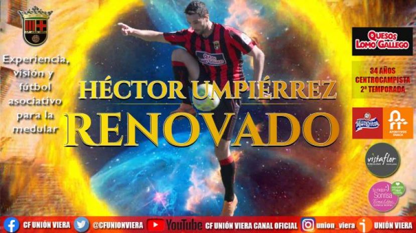 Fútbol 3ª División: Héctor Umpiérrez continúa en el Unión Viera un año más