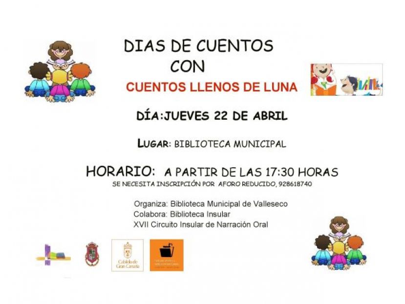 Los Cuentos llenos de Luna llega a Valleseco por el D&iacute;a del Libro