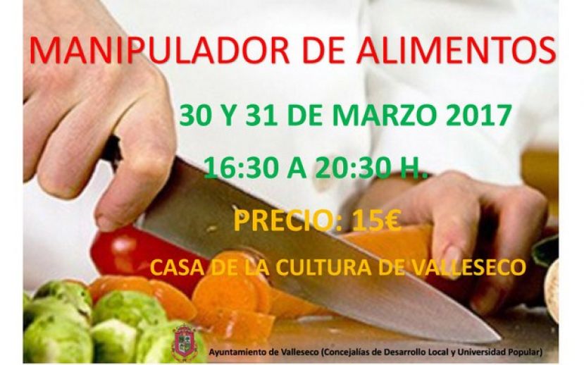 Valleseco organiza a final de mes un nuevo curso de Manipulador de Alimentos