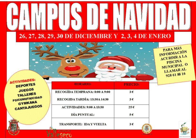 Valleseco impulsa un a&ntilde;o m&aacute;s el Campus de Navidad