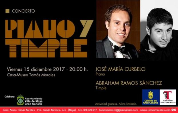 El piano y el timple se dan la mano en Moya con el recital de los jov&eacute;nes talentos insulares Jos&eacute; Mar&iacute;a Curbelo y Abraham Ramos