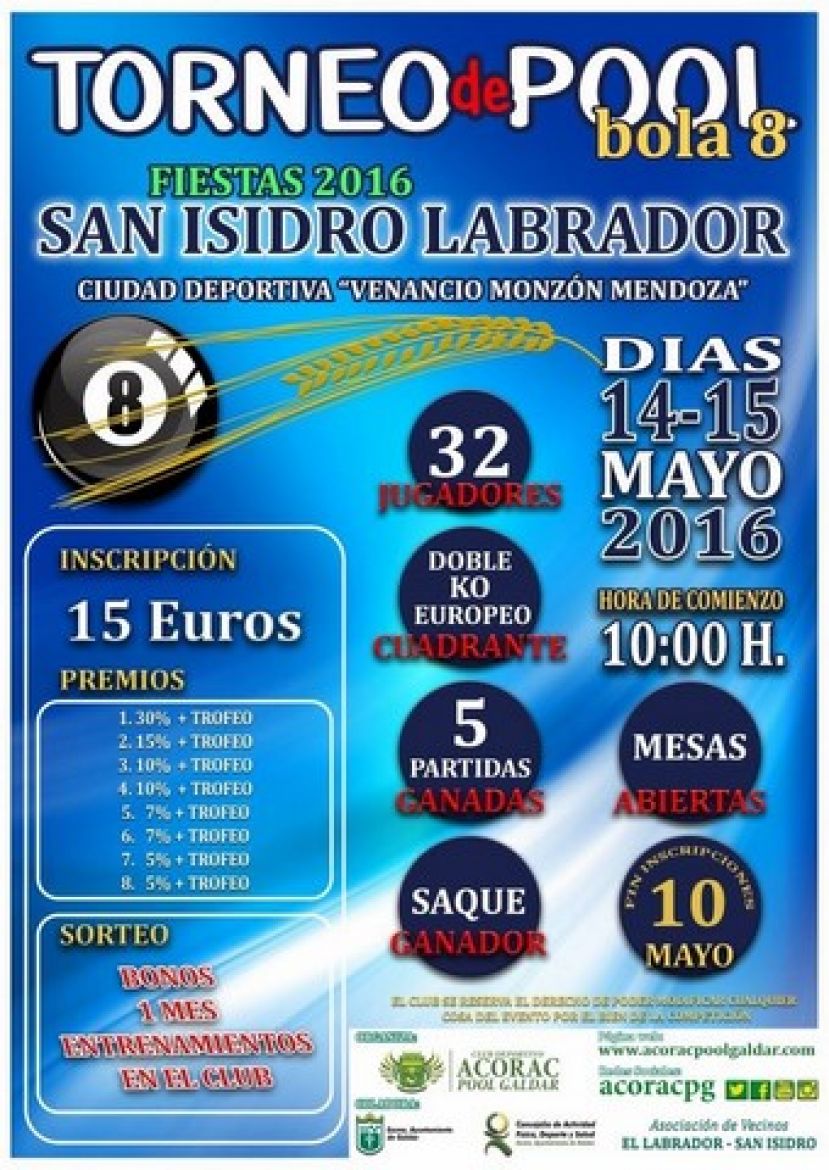 G&aacute;ldar: I Torneo de Pool Fiestas de San Isidro