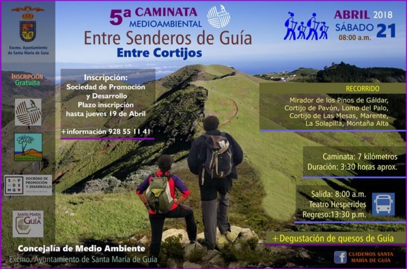 Gu&iacute;a: La 5&ordf; Caminata Medioambiental &ldquo;Entre Senderos de Gu&iacute;a&rdquo;, el s&aacute;bado 21