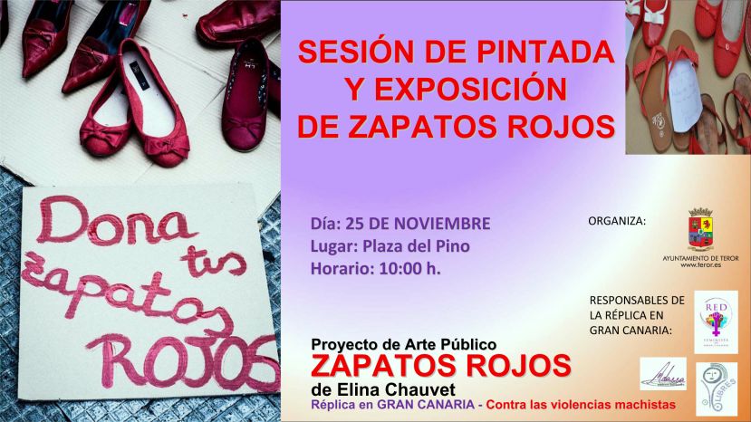 Teror se suma al proyecto &lsquo;Zapatos Rojos&rsquo; contra el maltrato a la mujer