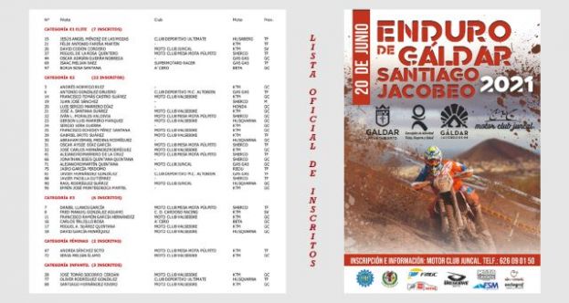 Relaci&oacute;n de inscritos en el Enduro de G&aacute;ldar Santiago Jacobeo