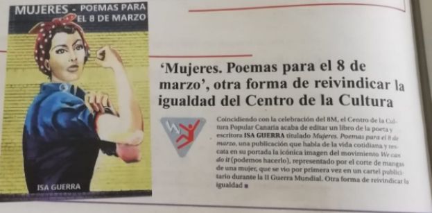 &lsquo;Mujeres. Poemas para el 8 de Marzo&rsquo;, de Isa Guerra, en el Diario de Avisos de Tenerife