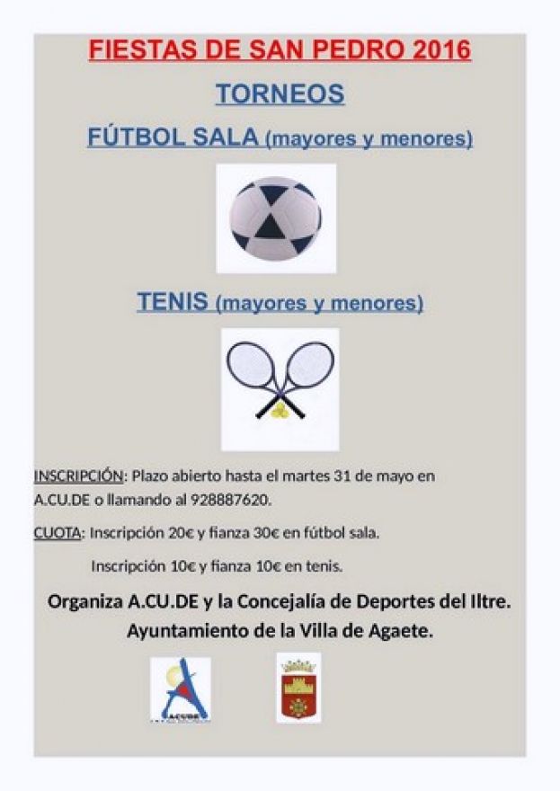 Agaete: Torneos de f&uacute;tbol sala y tenis en las Fiestas de San Pedro del Valle