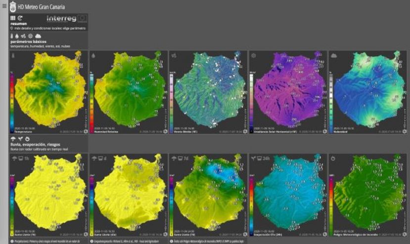 Plataforma que muestra una decena de par&aacute;metros meteorol&oacute;gicos de GC en tiempo real