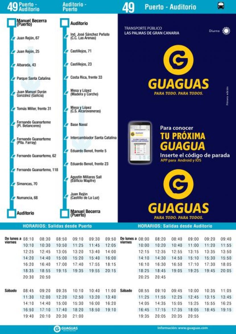 Guaguas Municipales intensifica las conexiones con la nueva Línea 49