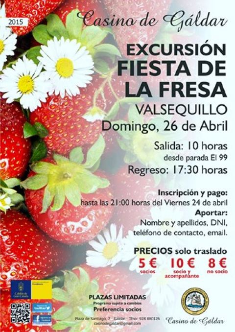El Casino de G&aacute;ldar organiza una excursi&oacute;n a la Fiesta de la Fresa
