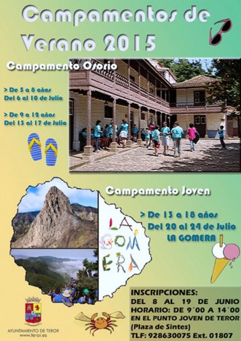 Plazo de inscripción para los campamentos de verano en Osorio y en La Gomera