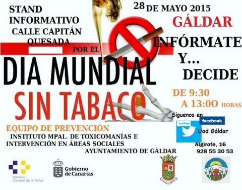 El D&iacute;a Mundial sin Tabaco se conmemora este jueves en G&aacute;ldar