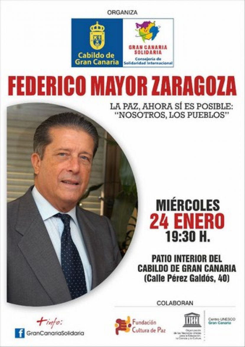 La charla de Federico Mayor Zaragoza queda aplazada por motivos de salud