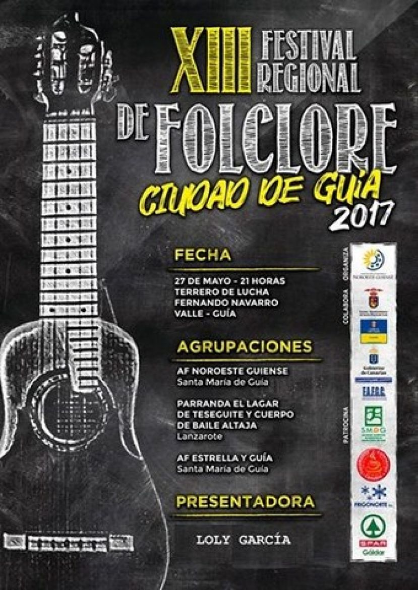 Guía: XIII Festival Regional de Folclore “Ciudad de Guía” el sábado, 27 de mayo