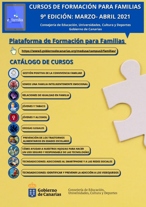 10 cursos formativos gratuitos en l&iacute;nea a familias de alumnado no universitario