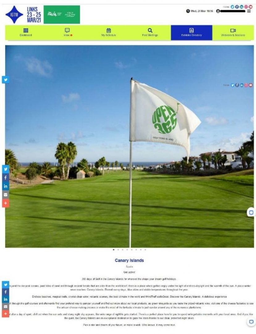 Turismo de Canarias participa en la feria de golf m&aacute;s importante del mundo