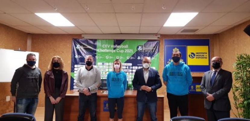 Presentaci&oacute;n la sede burbuja de la CEV Volleyball Challenge Cup 2021 en el Centro Insular de Deportes
