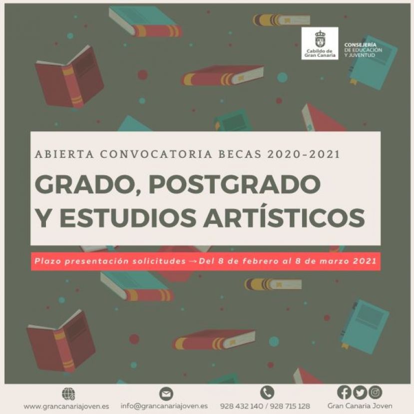 Convocatoria de becas para estudios de grado, postgrado y estudios artísticos